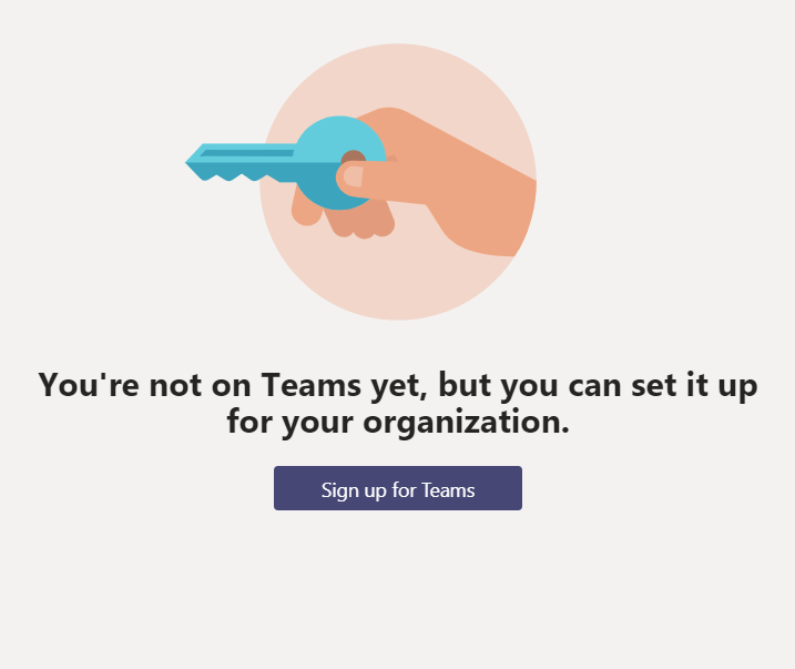 You are not on teams yet but you can set it up for your organization